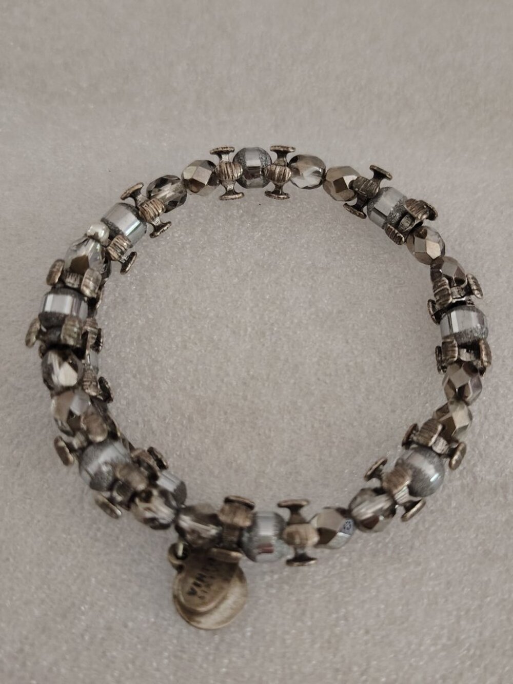 Alex and Ani Crystal Beaded Gold Wrap Bracelet Vintage Expandable 558